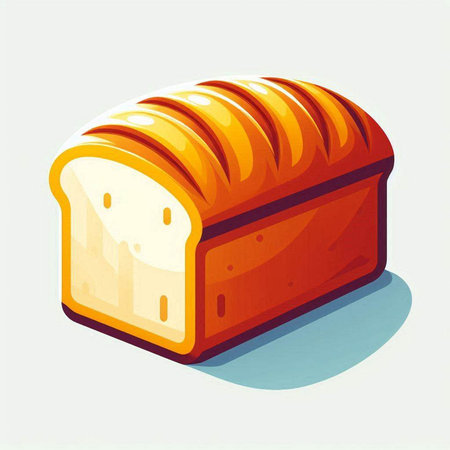 Illustration of a loaf of bread on a white background. Vector illustrationのイラスト素材