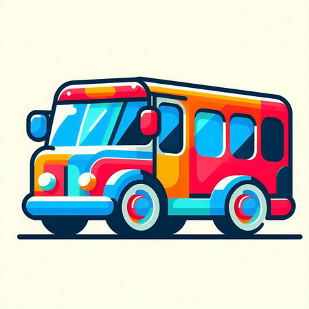 School bus. Vector illustration of a school bus on a white background.のイラスト素材
