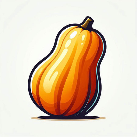 Pumpkin isolated on white background. Vector illustration in flat style.のイラスト素材