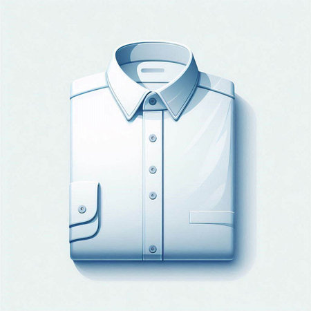 Illustration of a white shirt with a collar on a light backgroundのイラスト素材