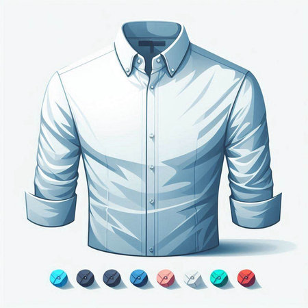 Men's shirt with buttons. Vector illustration of a male shirt.のイラスト素材