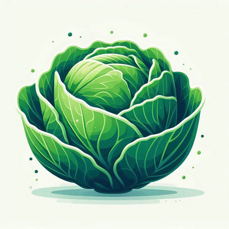 Cabbage. Vector illustration. Vegetarian food. Healthy food.のイラスト素材