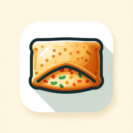 Illustration of a piece of pizza on a white background. Vector illustrationのイラスト素材