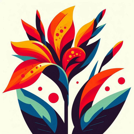 Canna flower on a white background. Vector illustration in flat style.のイラスト素材