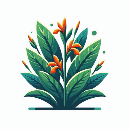 Illustration of a tropical plant on a white background. Vector illustrationのイラスト素材