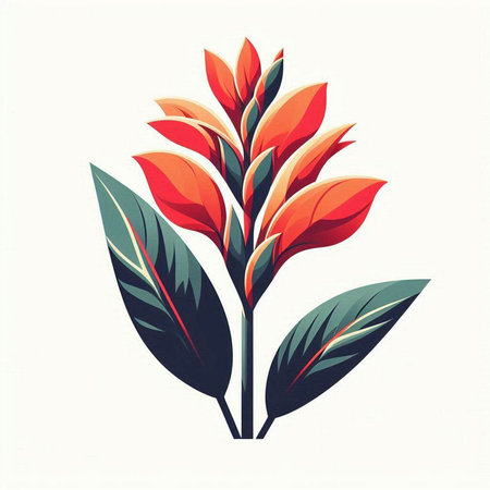 Illustration of a beautiful tropical flower isolated on a white background.のイラスト素材