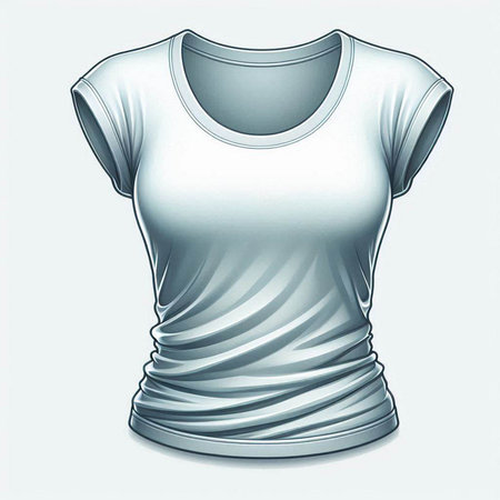 Women's t-shirt on a white background. 3d renderingのイラスト素材