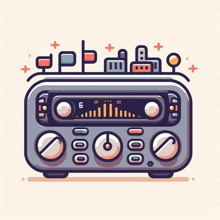 Retro radio. Vector illustration for your design. EPS 10.のイラスト素材