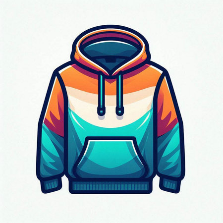 Hoodie vector illustration isolated on white background. Colorful hoodie icon.のイラスト素材