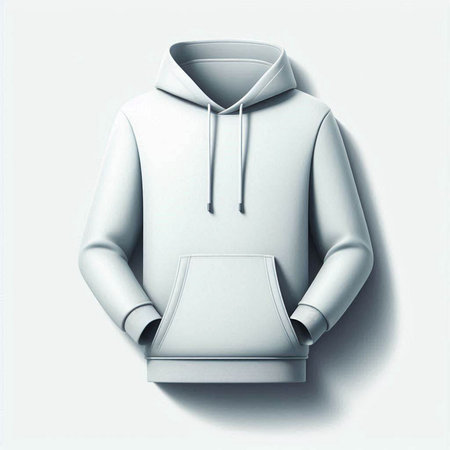 Blank white hoodie mockup, front view, 3d renderingのイラスト素材