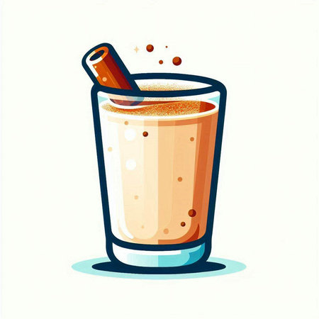 Coffee cocktail in a glass with cinnamon. Vector illustration.のイラスト素材