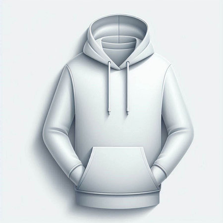 Realistic Detailed 3d Blank White Hoodie Mockup. Vectorのイラスト素材
