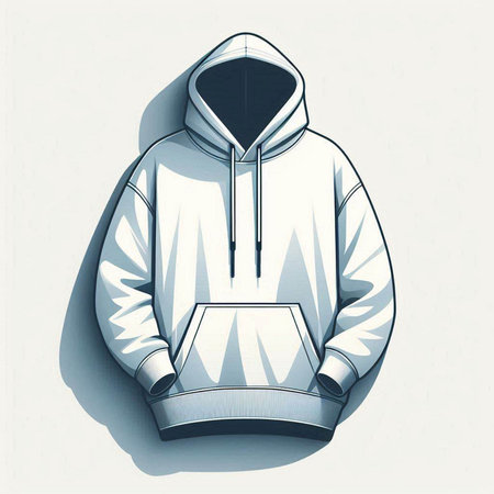 Stylish hoodie design with a hood on a white background.のイラスト素材
