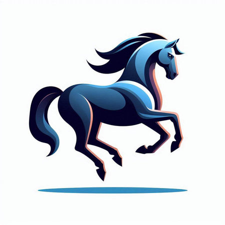 Vector image of a horse on a white background. Colorful vector illustration.のイラスト素材