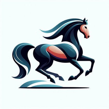Horse running on a white background. Vector illustration of a horse.のイラスト素材