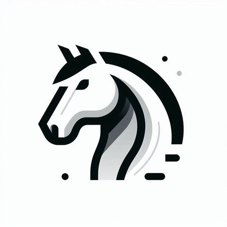 Vector image of a horse on a white background. Design element.のイラスト素材