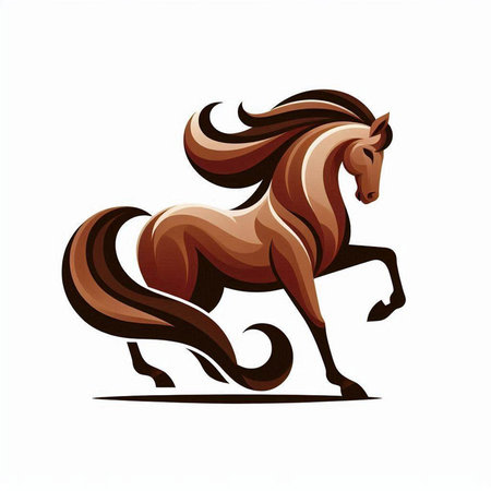 Vector image of a horse on a white background. Vector illustration.のイラスト素材