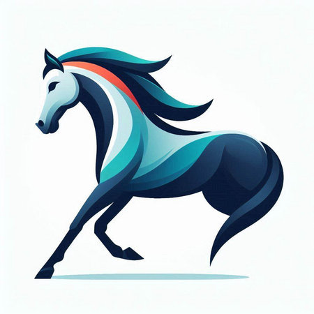 Horse running isolated on a white background. Vector illustration for your designのイラスト素材