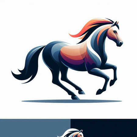 Horse running on white background. Vector illustration. Eps 10.のイラスト素材