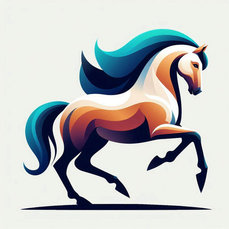 Vector image of a horse on a white background. Design element.のイラスト素材