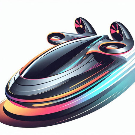abstract color illustration of a jet ski on a white background.のイラスト素材