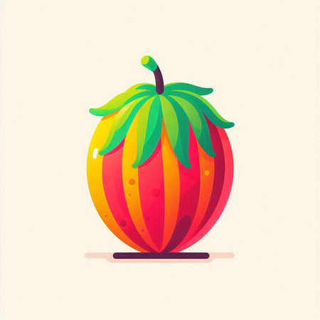 Fruit icon in flat style. Apple vector illustration on white background.のイラスト素材