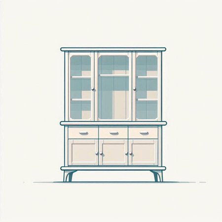 Cabinet with drawers. Vector illustration in retro style.のイラスト素材