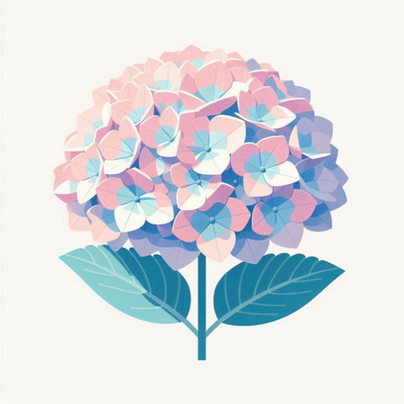 Hydrangea flower vector illustration. Floral background for your designのイラスト素材