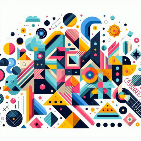 Abstract colorful background with geometric elements. Vector illustration. Eps 10.のイラスト素材