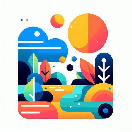 Abstract colorful background with geometric shapes. Vector illustration for your design.のイラスト素材