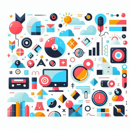 Flat design modern vector illustration concept of social media and multimedia.のイラスト素材