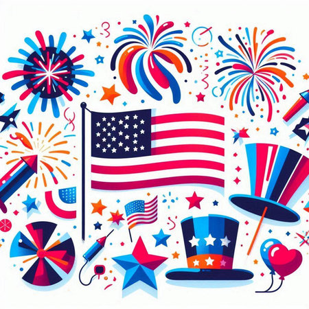 United States Independence Day background. Vector illustrationのイラスト素材