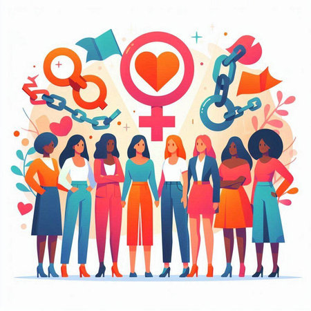 Vector illustration of a crowd of people in a circle. The concept of community.のイラスト素材