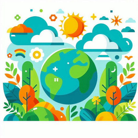 Ecology concept. Vector illustration in flat style. World environment day.のイラスト素材