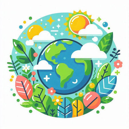 Vector illustration of Earth Day. World environment day concept. Elements for design.のイラスト素材