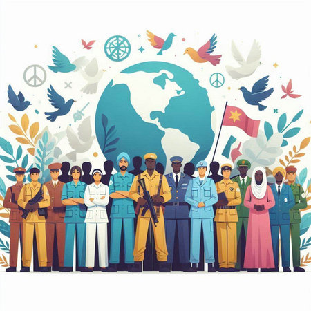 People of different nationalities and religions around the Earth. Vector illustration.のイラスト素材