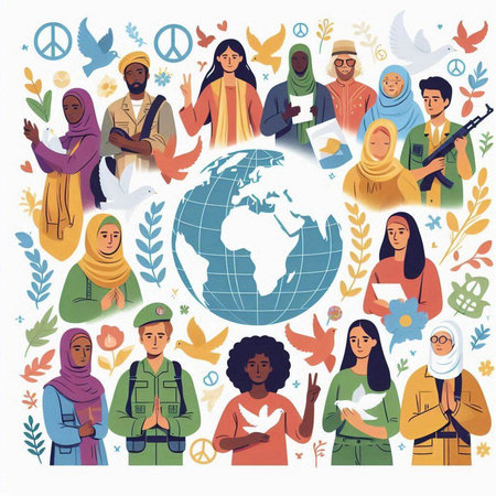 Disabled people flat vector illustration. Handicapped men and women in different situations.のイラスト素材