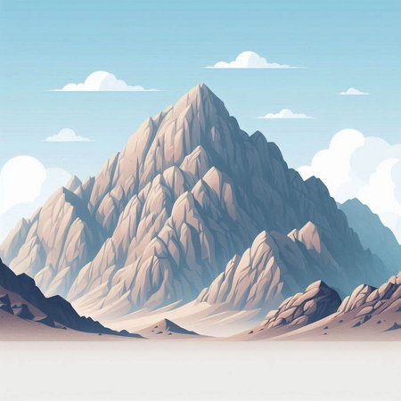 Mountains in the desert. Vector illustration of a mountain landscape.のイラスト素材
