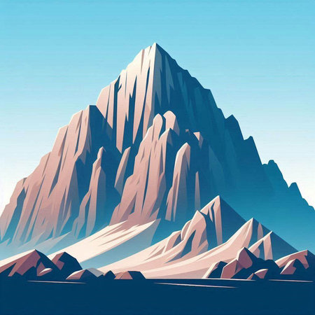 Mountains in the blue sky. Landscape. Vector illustration.のイラスト素材
