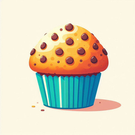 Cupcake with chocolate. Vector illustration of cupcake with chocolate.のイラスト素材