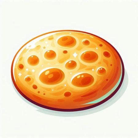 Illustration of a round biscuit isolated on a white background.のイラスト素材