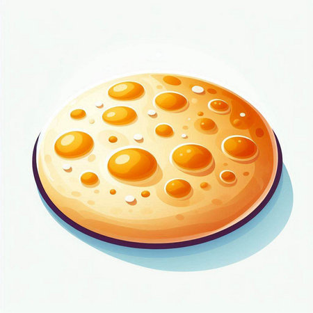 Illustration of a pizza with cheese on a white background - vectorのイラスト素材