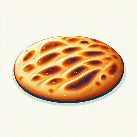 Illustration of a round biscuit on a white background - 3d renderのイラスト素材