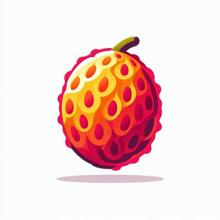 vector illustration of ripe lychee isolated on a white background.のイラスト素材