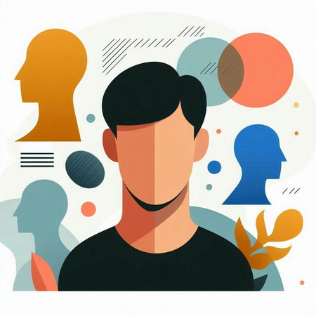 Avatar of a man in a flat style. Vector illustration.のイラスト素材