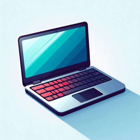 Laptop computer on white background. Vector illustration. Eps 10.のイラスト素材