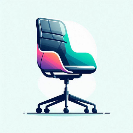 Office chair. Vector illustration of modern office chair. Colorful silhouette.のイラスト素材