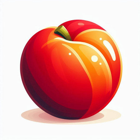 Illustration of a red apple on a white background, vector illustrationのイラスト素材
