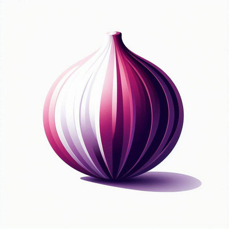 Purple onion on a white background. Vector illustration. Eps 10のイラスト素材