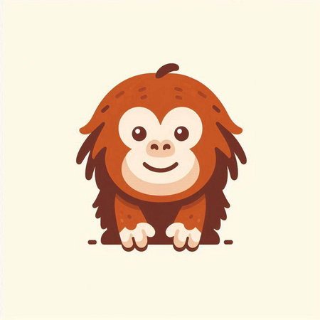 Cute cartoon monkey. Vector illustration isolated on a white background.のイラスト素材